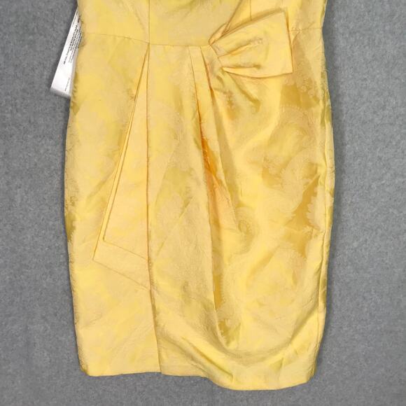 Kay Unger Dress Size 14 Knee Wrap Lorraine Jacquard‎ Pencil Slit Asymmetric READ - Picture 3 of 16